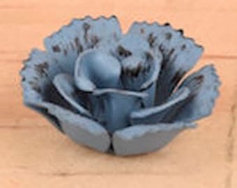 12 Blue Metal Flowers