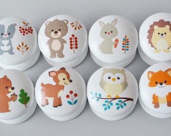 Forest Animals Drawer Knobs, Drawer Pulls, Dresser Pulls, Children's Room, Nursery Decor, Nursery, Woodland, knobs, Kids Knobs, Handles.