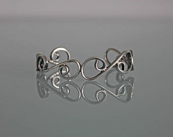 Vintage Sterling Silver Cuff Bracelet, Sterling Silver cuff Bracelet