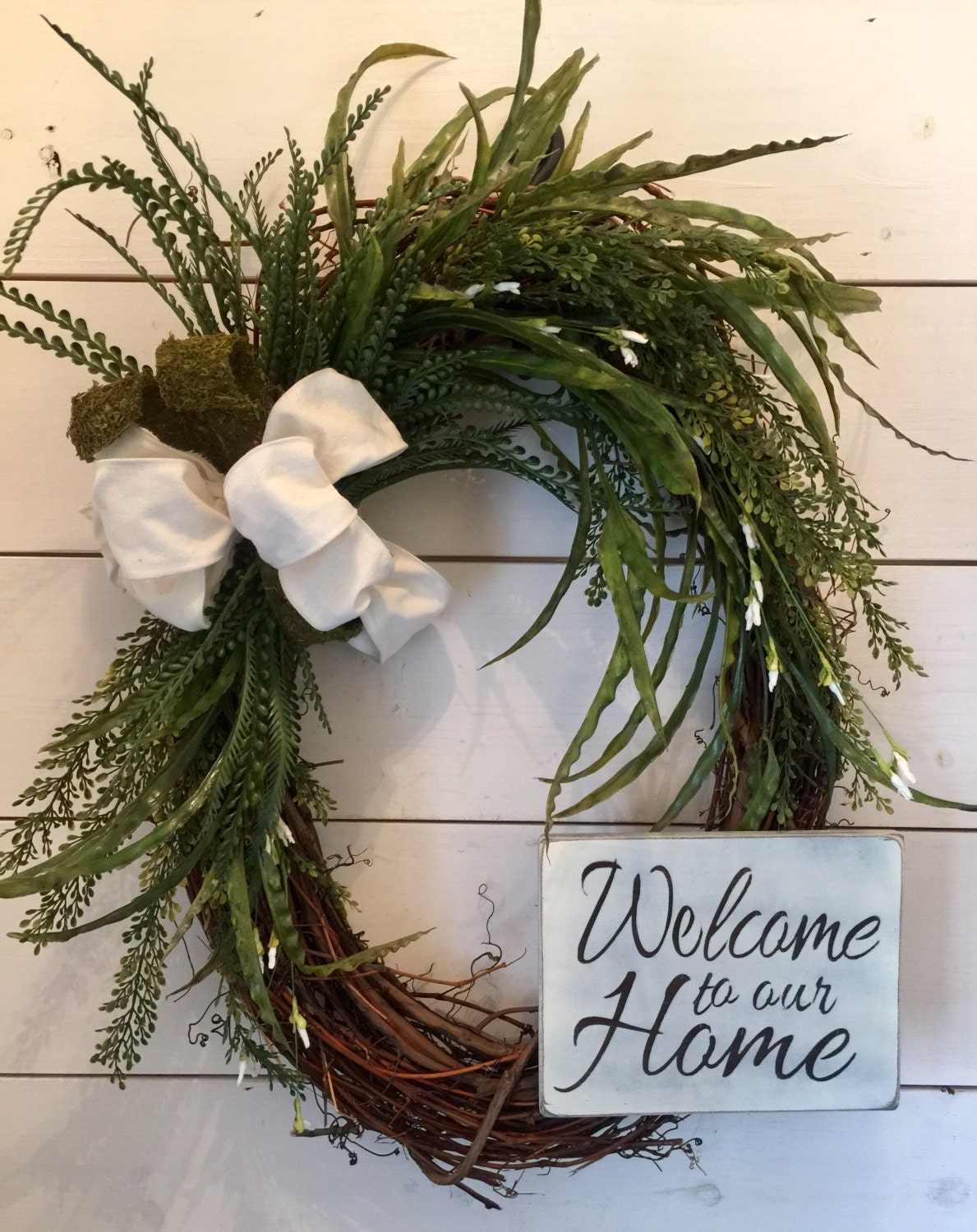 Extra large oval wreath greenery door wreath farmhouse