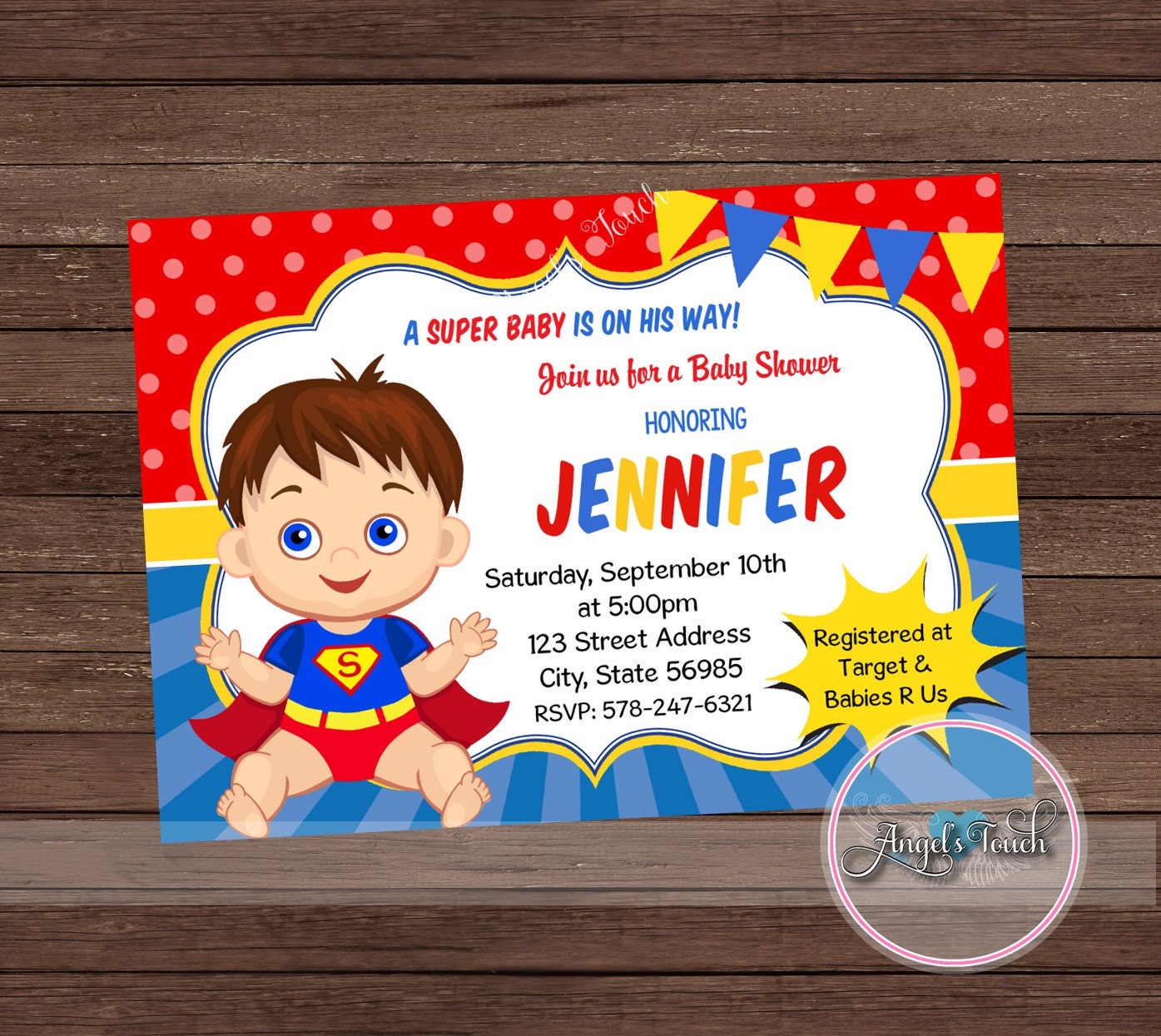 Superhero Baby Shower Invitation Superman Baby Shower