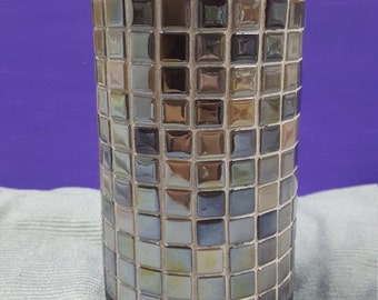 Handmade Mosaic Cylinder Vase