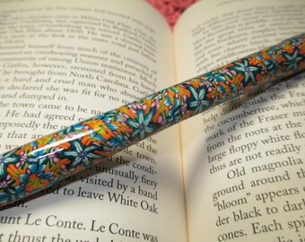 Writing Click Pen made with Polymer Clay Cane