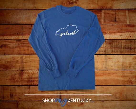 shirt etsy love Sleeve Heart Kentucky Shirt Long Outline Paducah State T