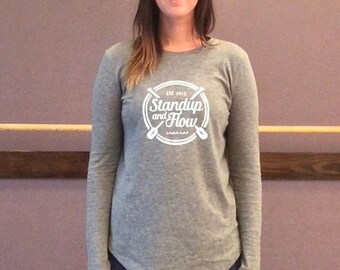 Women's Long Sleeve Top- Grey