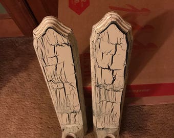 Pair of Weathered Tapered Candle Holders