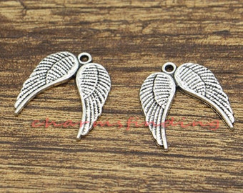 30pcs Angel Wings Charm Wings Antique Silver Tone 21x19mm cf0470