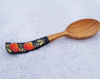 Ukrainian Wooden spoons Petrykivka soup spoon Hand-painted spoon tableware Wooden kitchen utensils petrikov handpainting Gift for mom folk