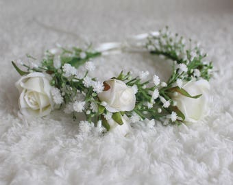 Gypsophila Rose Bridal/Bridesmaid/Wedding Flower Crown