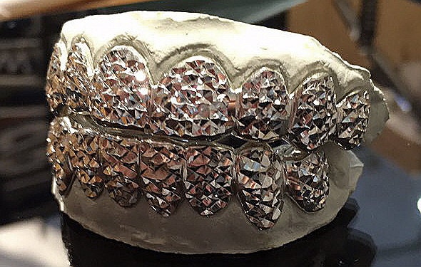 Sterling Silver Princess Diamond Cut Custom Fit Handmade Real Grill Grillz Sterling Silver Princess Diamond Cut Custom Fit Handmade Real Grill Grillz