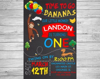 Curious George Birthday Invitation