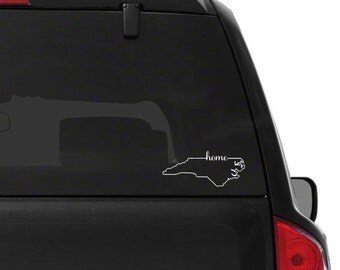 North Carolina home vinyl decal - outline of state North Carolina car decal - North Carolina decal - State Decal - Vinyl Decal - Outline