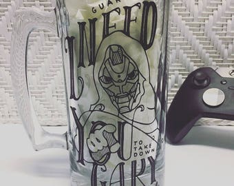 Destiny 2 - cayde-6 24oz Glass Beer Mug