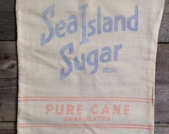 Vintage Sea Island 10 pound sugar sack | Free shipping