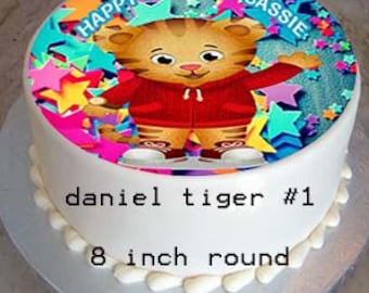 Personalized 8" Round Daniel Tiger Birthday Cake Topper