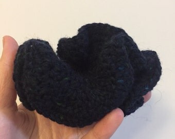 THIS IS SOLD - Hair Tie / Scrunchie - Navy with little green