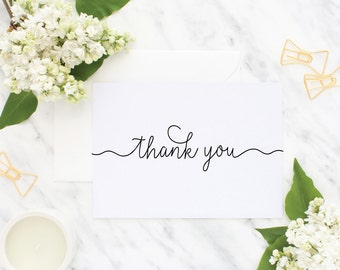 Wedding Thank You Cards, Thank You, Simple Wedding Thank You Card, Simple Thank You, Pretty Wedding Thank You Card, Stationery Gift