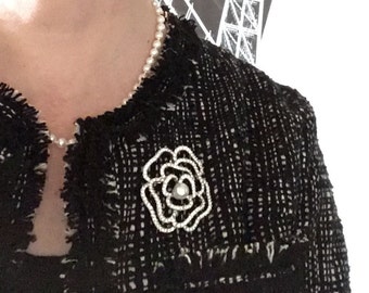 Designer Inspired Camelia Brooch