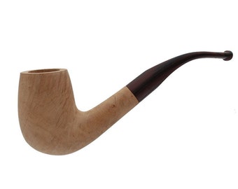 Unfinished Briar Bent Billiard Smoking Pipe