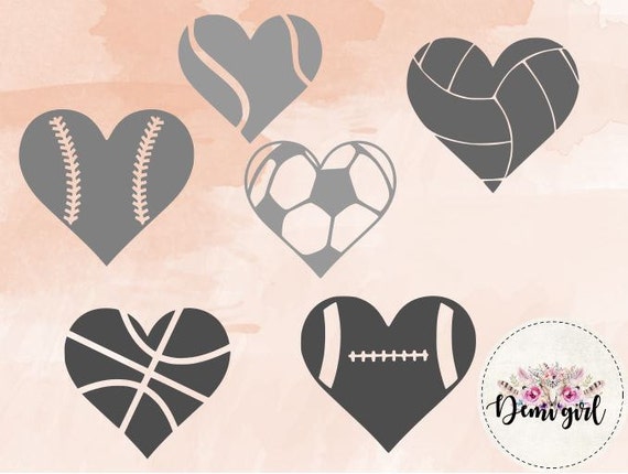 Download Sports Heart SVG digital Download Sports Love SVG File JPG