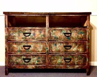 SOLD!! Media, TV, Entertainment Stand, Patina Furniture, Rustic Furniture, Painted Furniture, Distressed Furniture, Dresser