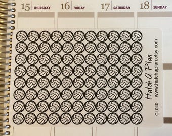 Volleyball Planner Stickers | Volleyball Practice | Game | Great For Erin Condren Life Planner | Use In Happy Planner | Dot Stickers | CL040