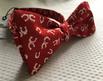 Horseshoe Bow Tie/Horse Bow Tie/Kentucky Derby Bow Tie/ Equestrian Bow Tie/ Black Dog Bow Tie