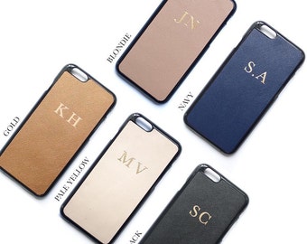 Personalize Phone Case, Phone Monogram Synthetic Leather Case, Gift For Men, Gift For Girl, Custom Phone Case, iPhone case