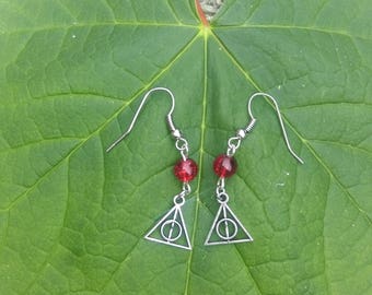 Relics of death and Red bead earrings