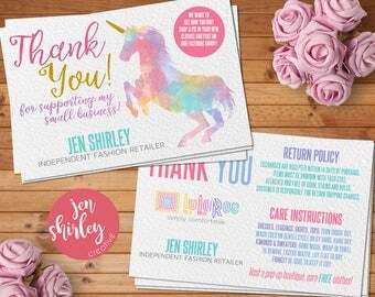 Thank You Card, Unicorn, Customized, Digital Download, HO Approved Colors, Marketing, Thank You, Business Item, Direct Sales, Printable, LLR