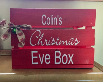Solid Wood, handcrafted Christmas Eve Box, holiday crate, family tradition