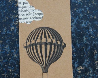 Bookmark collage clouds page old book - vintage ball - bookmark