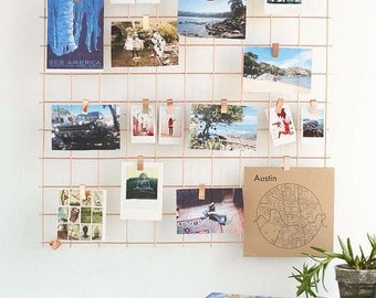 Golden Wire Wall Grid, Wire Mesh Memo Board, Notice Metal Grid, Noticeboard, Kitchen memo board