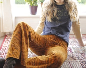 Watch Her Ride Vintage c. 1970’s Psychedelic Glam Rock Cord Flares