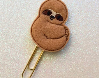 Planner Clip, Sloth Planner Clip, Organizer Accessory, Notebook Accessory, Bookmark Feltie, Erin Condren, Happy Planner, Gifts Under 5