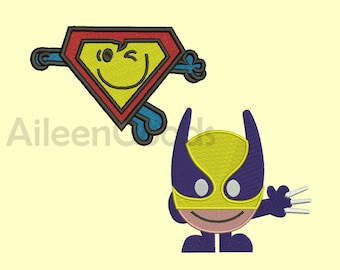 Wolverine , Superman Embroidery design 8 Size INSTANT download machine embroidery