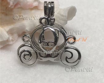 Cinderella Carriage Pearl Cage Pendant Optional Chain AKOYA OYSTER