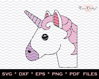 Unicorn / Emoji Unicorn / Emoji SVG / SVG Cutting Files / svg, dxf, studio3, eps, pdf, png / Silhouette files / Cricut Files / Cutting emoj