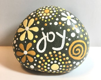 Inspirational river rock, river rock, stone, stone art, river rock art, hand painted rock, joy, inspirational art, inspirational rock art