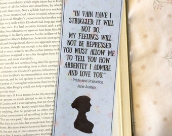 Pride and Prejudice Jane Austen Quote Bookmark