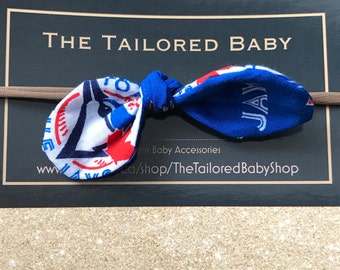 Blue Jays bow headband, baby thin headband, thin headband, baby headband