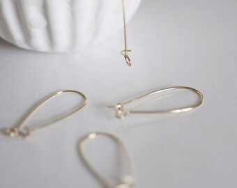 Set of 50 hooks gold raw brass earrings wires