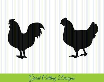 Chicken SVG Cut File, SVG DXF cut file rooster hen dxf Cricut svg Silhouette svg Vinyl Cut File Digital cut file Cricut cut file Silhouette
