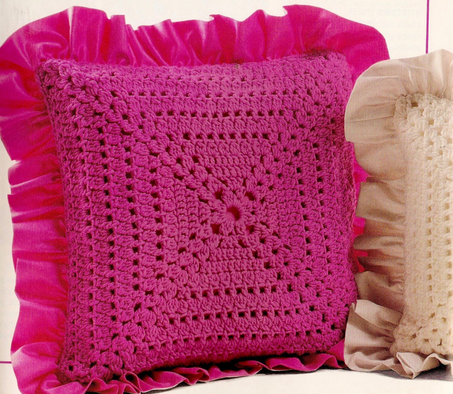 Vintage Square Pillow Crochet Pattern from FunOldFashionedFinds on Etsy Studio