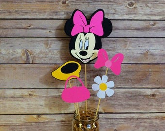 Minnie Mouse centerpiece, Minnie Mouse Birthday Party, Mickey mouse clubhouse, minnie mouse birthday banner, minnie mouse party decorations