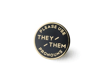 They / Them Enamel Pronoun Pin