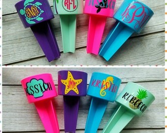 Custom Beach Spiker, Beach cup holder, sand spiker, beach wedding favor, beach, beach personal items cup, sand bottle holder