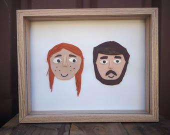 Custom Couple 3D Polymer Portrait