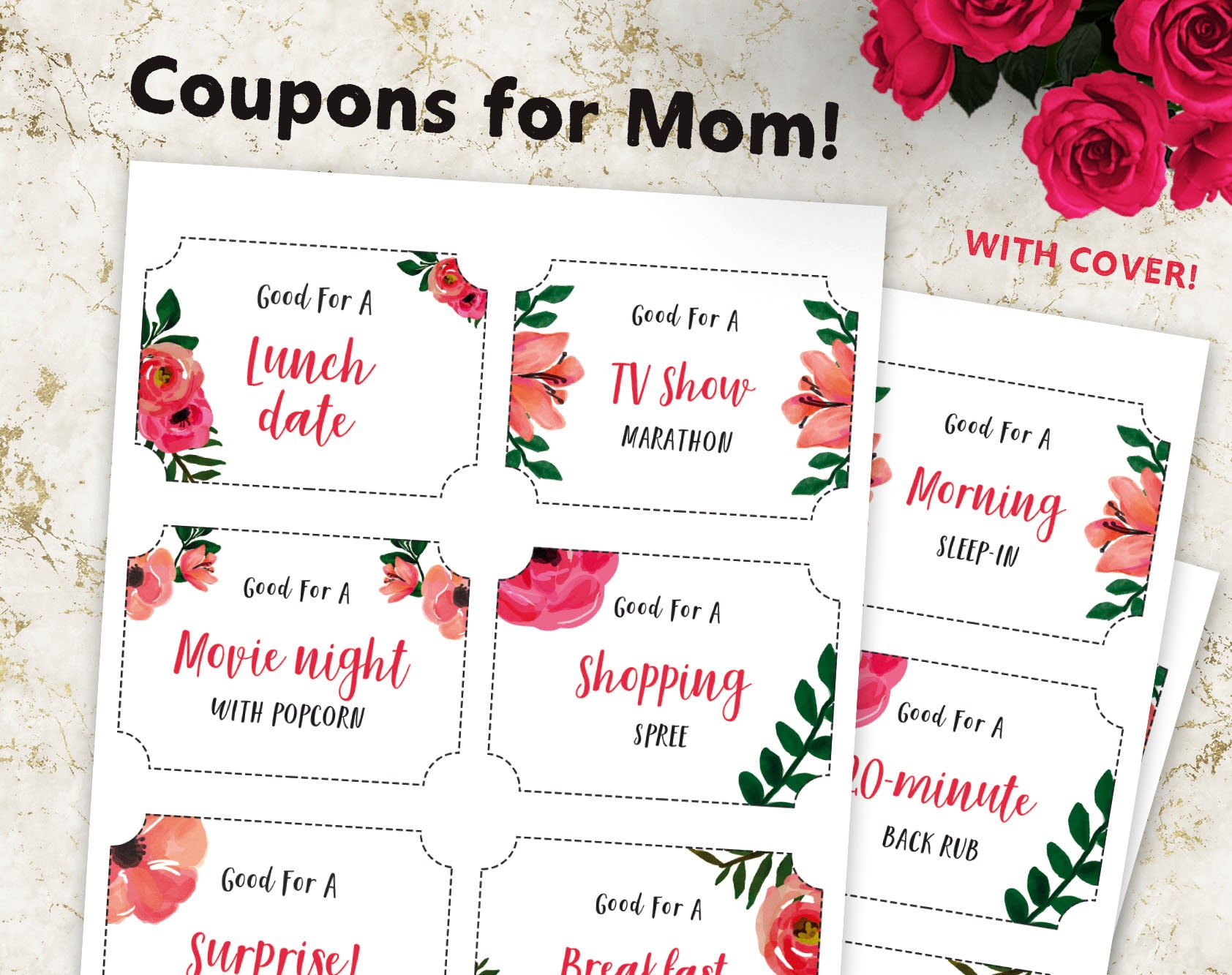 Printable Coupon Book for Mom Mother's Day Coupon Book