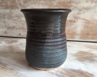 studio pottery vase, vintage signed ceramic vase